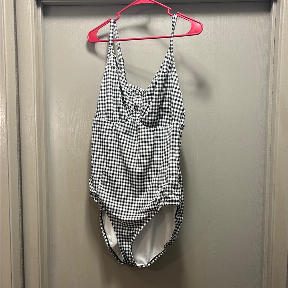 Black and White Checkered One Piece